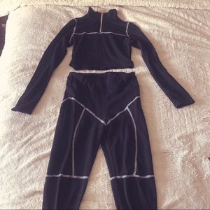 Fashion nova black and white cropped set